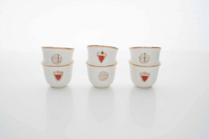 Pietra Cawa Cups Set Of 6 Bahrain - White
