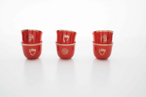 Pietra Cawa Cups Set Of 6 Bahrain - Red