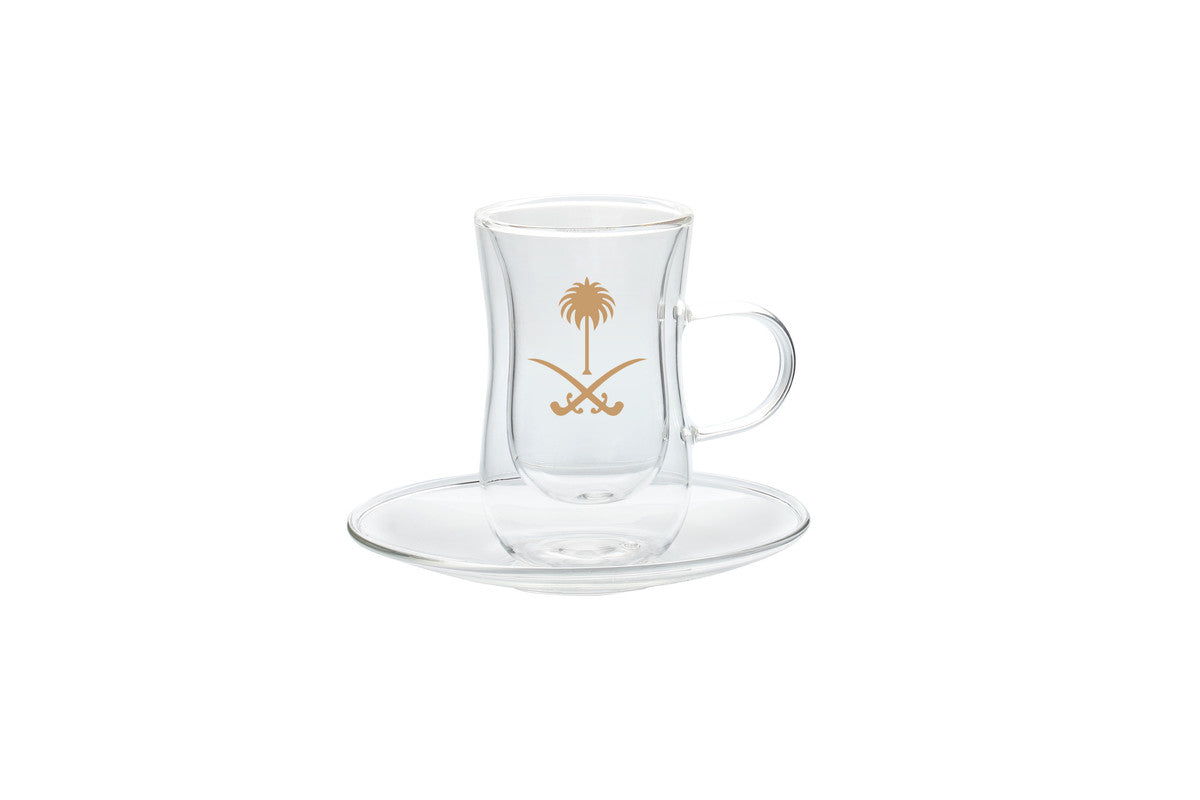 Rovatti Double Glass Tea Cup KSA Gold 100ml
