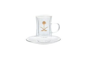 Rovatti Double Glass Tea Cup KSA Gold 100ml