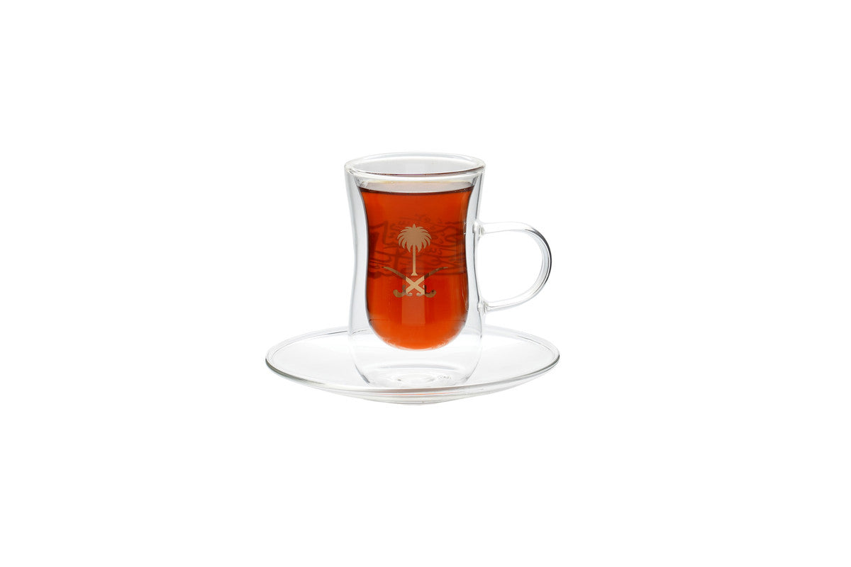 Rovatti Double Glass Tea Cup KSA Gold 100ml