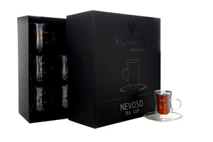 Rovatti Double Glass Tea Cup KSA Gold 100ml