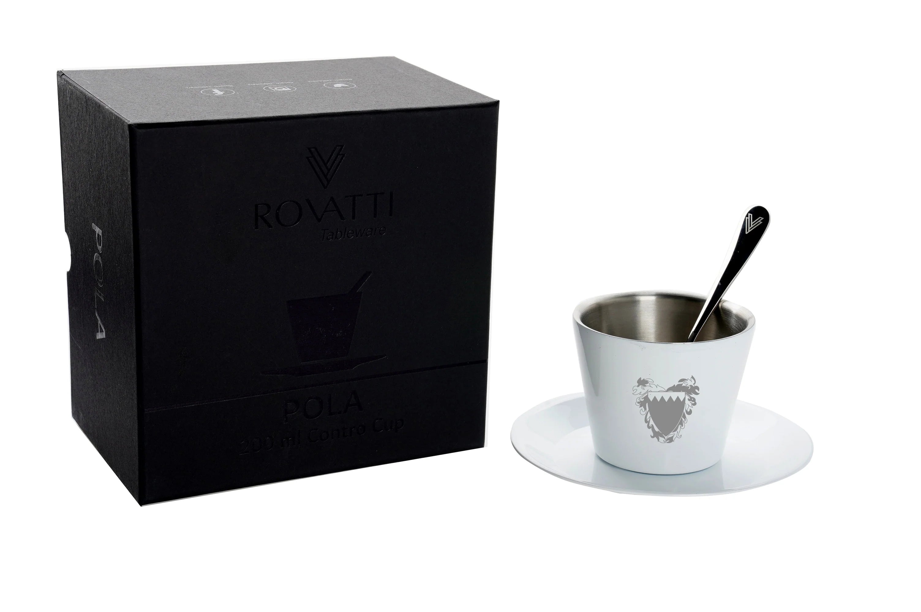 Rovatti Stainless Coffee Cup Set Bahrain 200ml _White