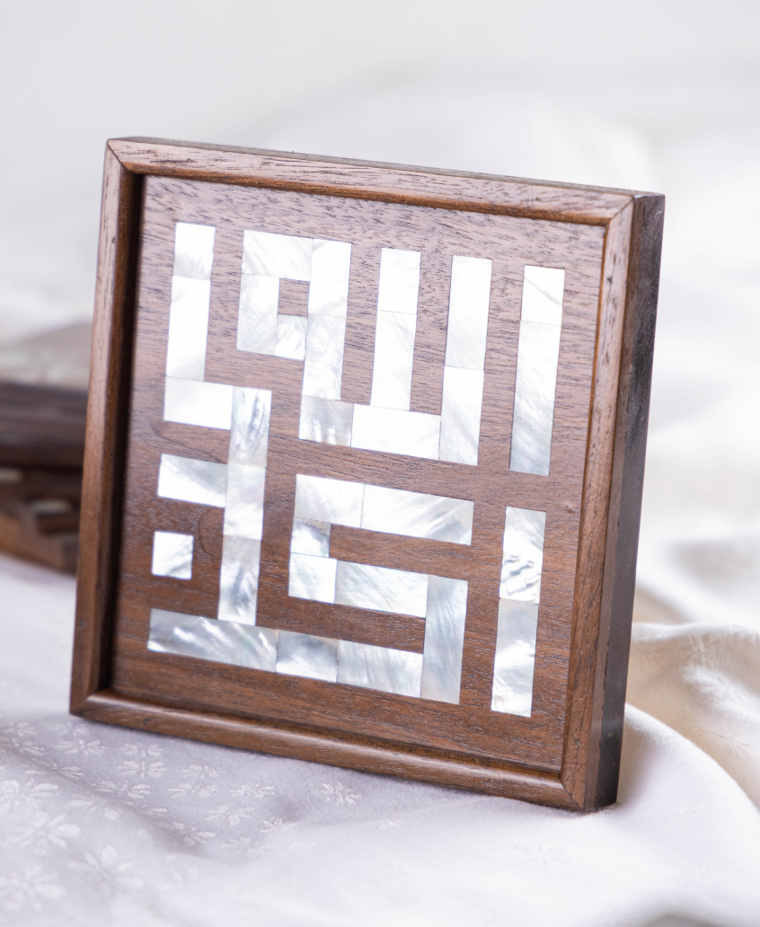 Wooden & mother of pearl art wall