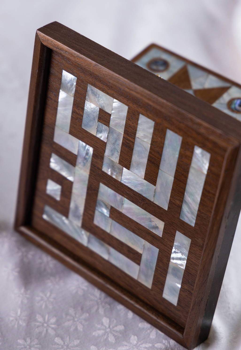 Wooden & mother of pearl art wall