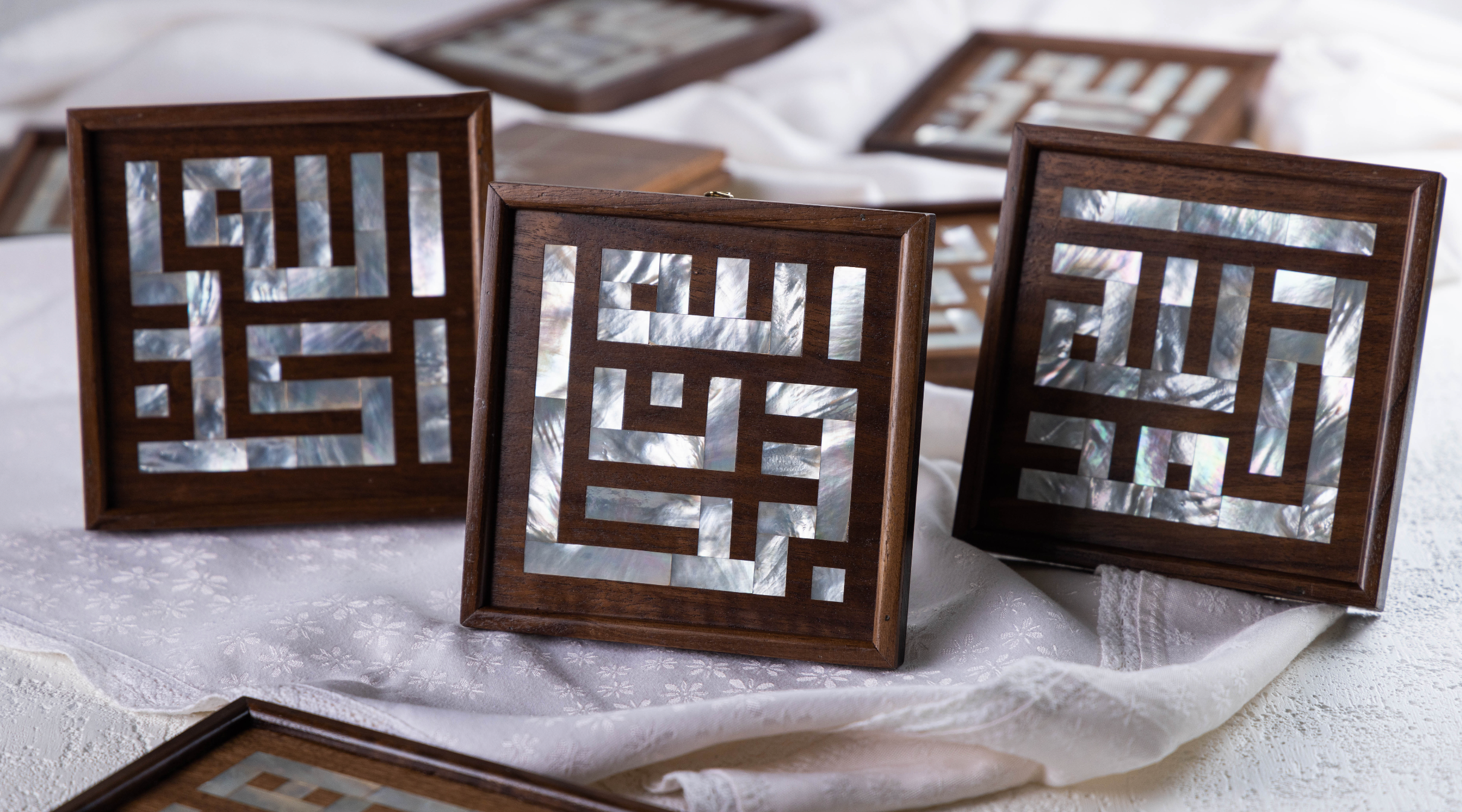 Wooden & mother of pearl art wall