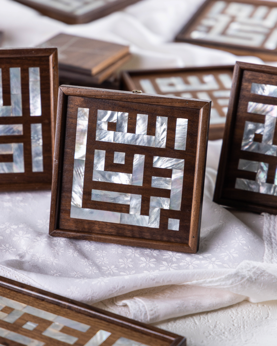 Wooden & mother of pearl art wall