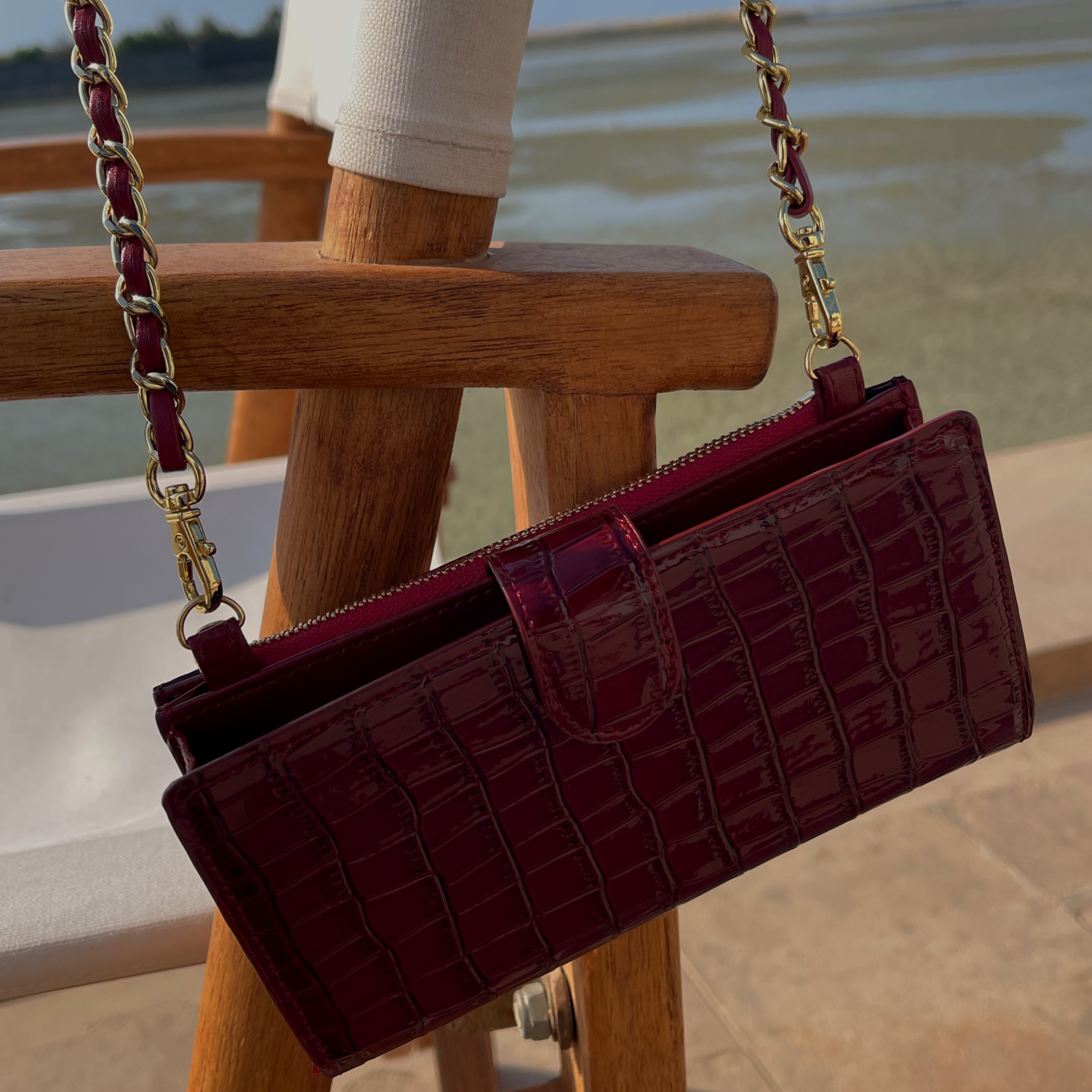 Croco Crossbody Phone Bag