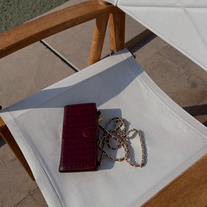 Croco Crossbody Phone Bag