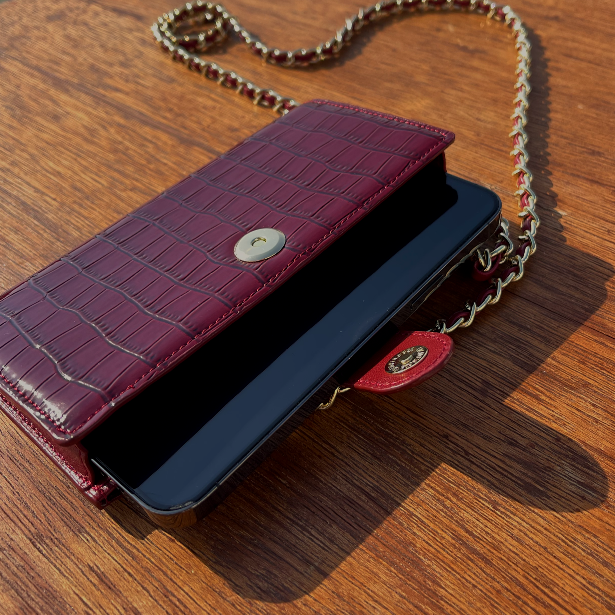 Croco Crossbody Phone Bag
