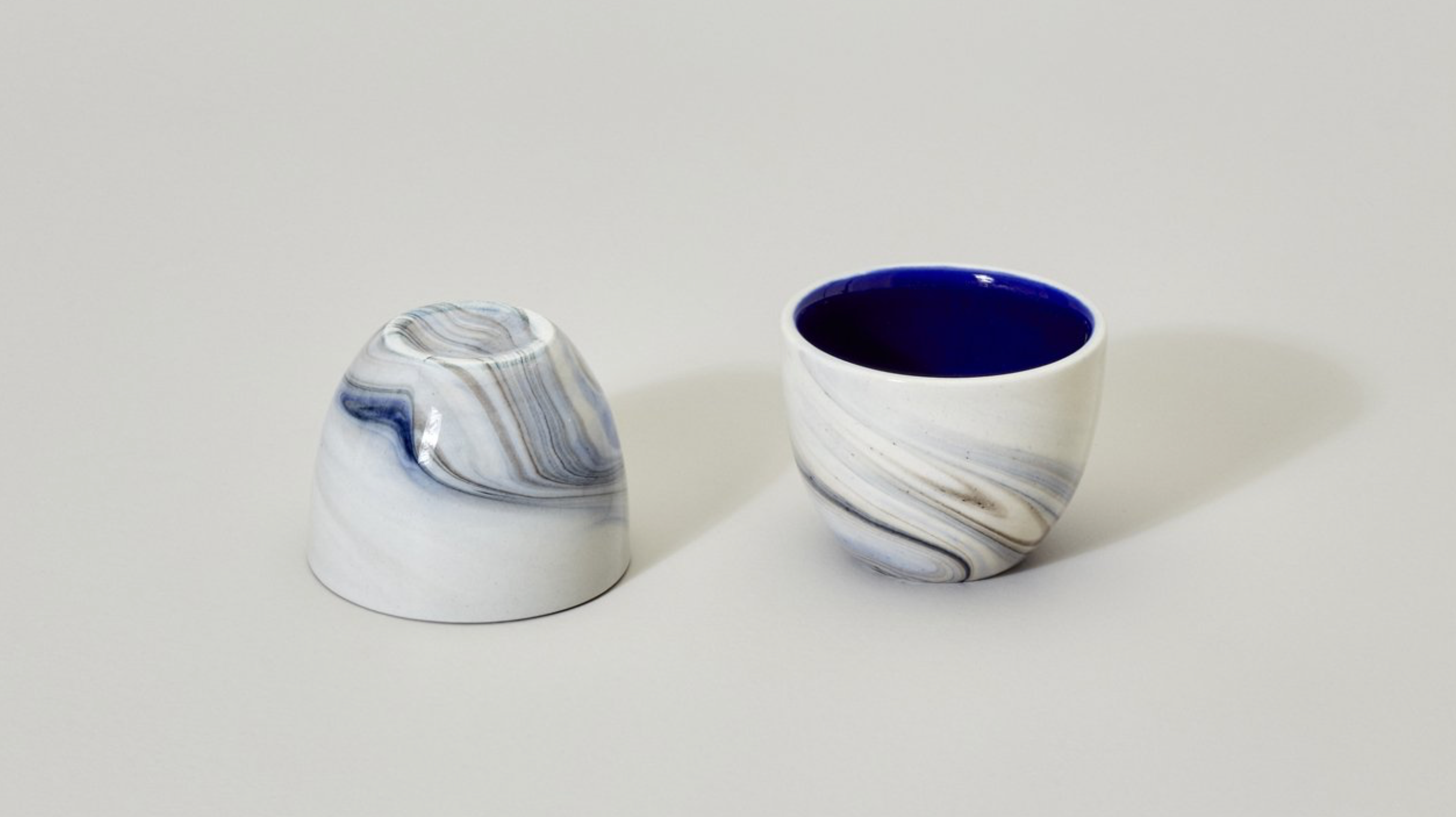 Light Blue & White Smoke cup